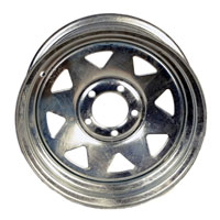 (image for) Steel Spoke Trailer Wheel 5 On 4.5" Bolt Pattern Galvanized 15”x 6" Dexter/Redneck #WH156-5GVS