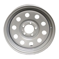 (image for) Steel Modular Trailer Wheel 6 On 5.5" Bolt Pattern Silver 15” x 6” Dexter/Redneck #WH156-655SM