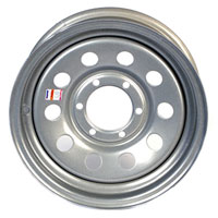 (image for) Steel Modular Trailer Wheel 6 On 5.5" Bolt Pattern Silver 16” x 6” Dexter/Redneck #WH166-655SM